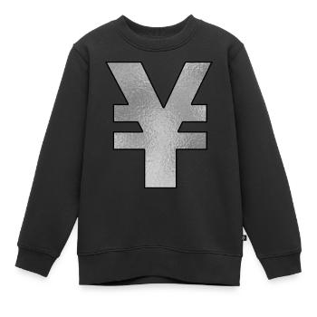 Yenzeichen Silber - Kinder Premium Organic Sweatshirt - Schwarz - Vorne - AI Model Kid Female (0cm)
