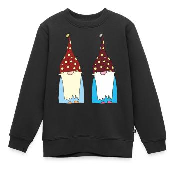 Nains gnomes - Sweat Premium enfant bio - noir - Devant - AI Model Kid Female (0cm)