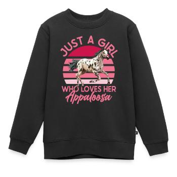 Nur ein Mädchen, das ihren Appaloosa-Reiter liebt - Kinder Premium Organic Sweatshirt - Schwarz - Vorne - AI Model Kid Female (0cm)