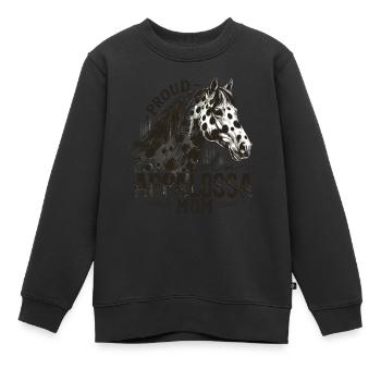 Stolze Appaloosa-Mama - Pferdeliebhaber - Kinder Premium Organic Sweatshirt - Schwarz - Vorne - AI Model Kid Female (0cm)
