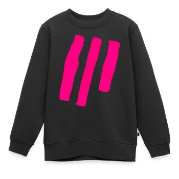 Streifen - Pink - Kinder Premium Organic Sweatshirt - Schwarz - Vorne - AI Model Kid Female (0cm)