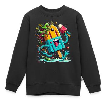 Cri de glace et monstres - Sweat Premium enfant bio - noir - Devant - AI Model Kid Female (0cm)