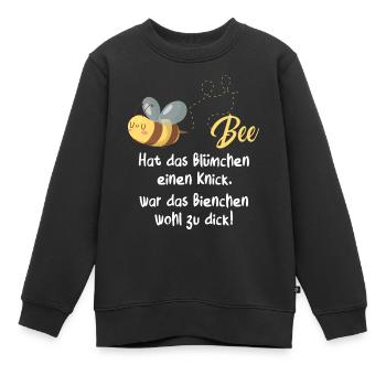 Hat Das Blümchen Einen Knick War Das Bienchen Wohl - Kinder Premium Organic Sweatshirt - Schwarz - Vorne - AI Model Kid Female (0cm)