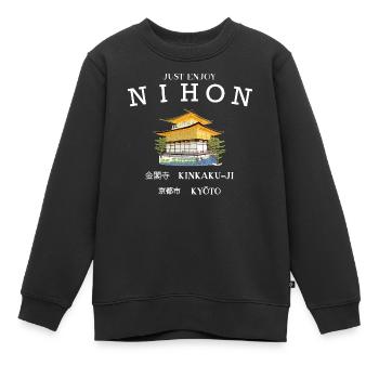 Kyoto, Kinkaku-ji, goldener Pavillon, Tempel Japan - Kinder Premium Organic Sweatshirt - Schwarz - Vorne - AI Model Kid Female (0cm)