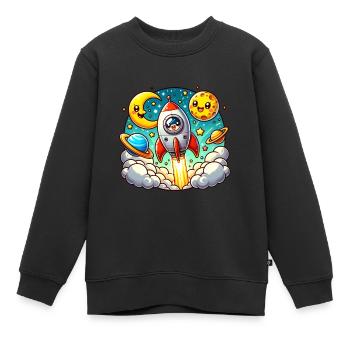 Space Shuttle - Kinder Premium Organic Sweatshirt - Schwarz - Vorne - AI Model Kid Female (0cm)