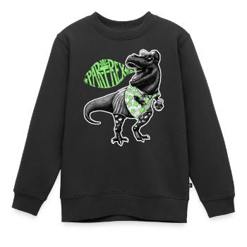Par T Rex gruen - Kinder Premium Organic Sweatshirt - Schwarz - Vorne - AI Model Kid Female (0cm)