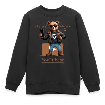 Lustige YouTubär - Kinder Premium Organic Sweatshirt - Schwarz - Vorne - AI Model Kid Female (0cm)