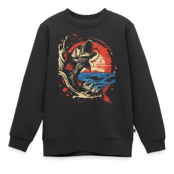 Angeln Fishing Ausflug Fische See Angelrute fisher - Kinder Premium Organic Sweatshirt - Schwarz - Vorne - AI Model Kid Female (0cm)