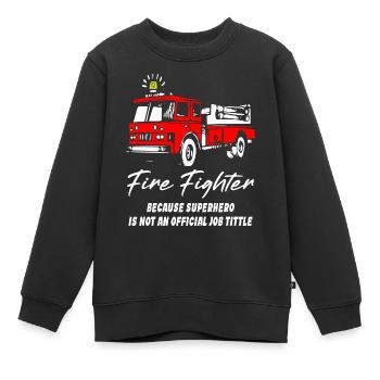 Firefighter Superhero - Kinder Premium Organic Sweatshirt - Schwarz - Vorne - AI Model Kid Female (0cm)