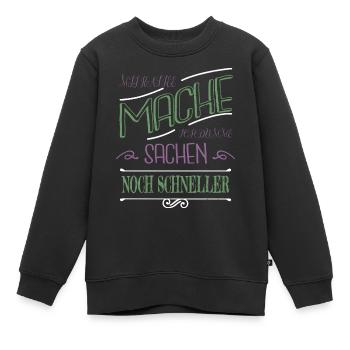 Bureau Humour Bureau Tasse Café Buveur De Café - Sweat Premium enfant bio - noir - Devant - AI Model Kid Female (0cm)