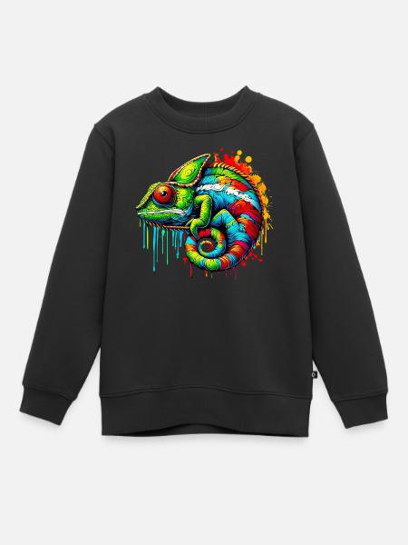 Chamäleon - Kinder Premium Organic Sweatshirt - Schwarz