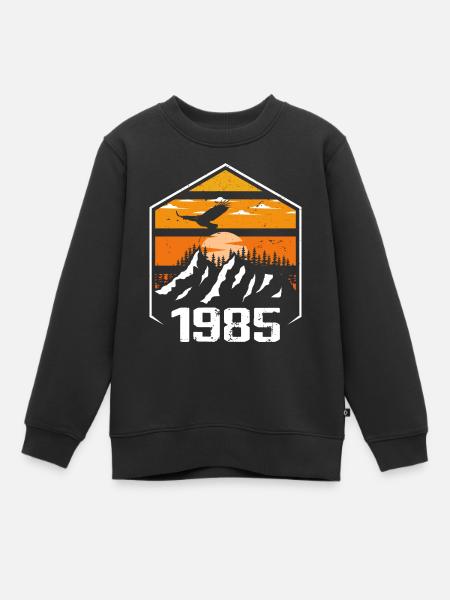 Anniversaire 1985 Millésime 1985 Fabriqué en 1985 - Sweat Premium enfant bio - noir