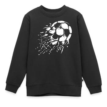 Fußball Schuss Explosion Illustration Team Logo - Kinder Premium Organic Sweatshirt - Schwarz - Vorne - AI Model Kid Female (0cm)