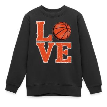 Liebe Basketball - Kinder Premium Organic Sweatshirt - Schwarz - Vorne - AI Model Kid Female (0cm)