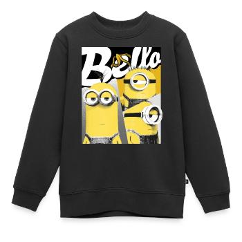Minions Bello Dans Un Design Cool Avec Des Bananes - Sweat Premium enfant bio - noir - Devant - AI Model Kid Female (0cm)