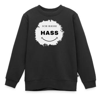 Saying, I hate hate, funny statement - Kids Premium Organic Sweatshirt - black - Front - AI Model Kid Female (0cm)