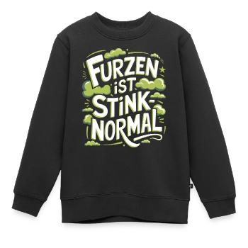 Furzen ist stinknormal Blähungen Furz Pupsen - Kinder Premium Organic Sweatshirt - Schwarz - Vorne - AI Model Kid Female (0cm)