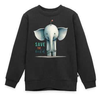 Save the wild !! - Kinder Premium Organic Sweatshirt - Schwarz - Vorne - AI Model Kid Female (0cm)