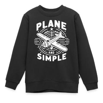 Avion et simple - Sweat Premium enfant bio - noir - Devant - AI Model Kid Female (0cm)