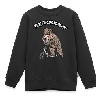 Animal Rights // Zirkusbär - Kinder Premium Organic Sweatshirt - Schwarz - Vorne - AI Model Kid Female (0cm)