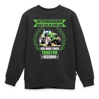 Entschuldigung ich habe einen Traktor gesehen - Kinder Premium Organic Sweatshirt - Schwarz - Vorne - AI Model Kid Female (0cm)