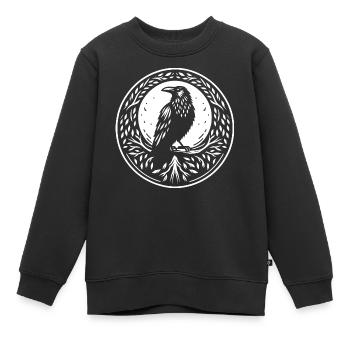 Rabe keltisch rund - Kinder Premium Organic Sweatshirt - Schwarz - Vorne - AI Model Kid Female (0cm)