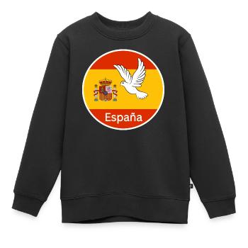 Espagne Espagne Colombe de la Paix Drapeau - Sweat Premium enfant bio - noir - Devant - AI Model Kid Female (0cm)