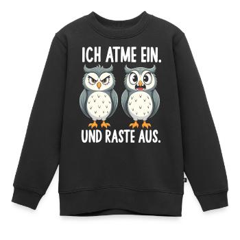 ich atme ein und raste aus lustige - Kinder Premium Organic Sweatshirt - Schwarz - Vorne - AI Model Kid Female (0cm)