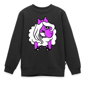 mouton offensé fille femme mauvais œil joli - Sweat Premium enfant bio - noir - Devant - AI Model Kid Female (0cm)