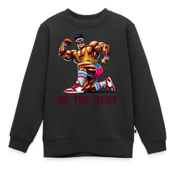 meilleur bodybuilder - Sweat Premium enfant bio - noir - Devant - AI Model Kid Female (0cm)