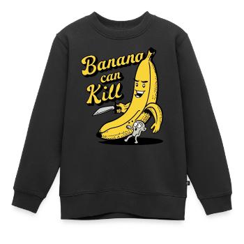La banane peut tuer - Sweat Premium enfant bio - noir - Devant - AI Model Kid Female (0cm)