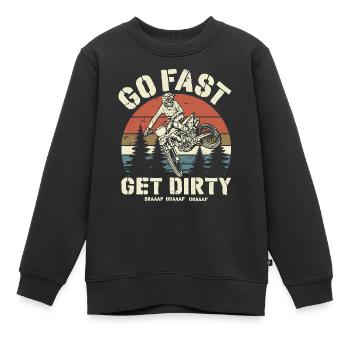 Roulez vite, salissez - le dicton du motocross - Sweat Premium enfant bio - noir - Devant - AI Model Kid Female (0cm)