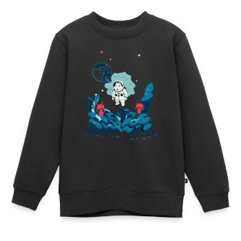 Lapin de l’espace - Sweat Premium enfant bio - noir - Devant - AI Model Kid Female (0cm)