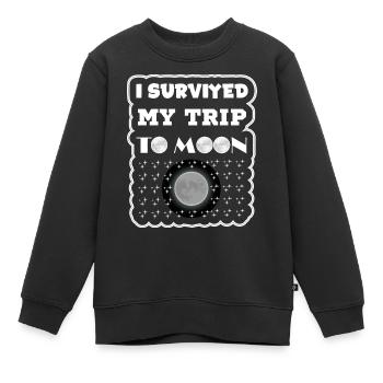 T-shirt I survived my trip to moon 2025 - Kids Premium Organic Sweatshirt - black - Front - AI Model Kid Female (0cm)