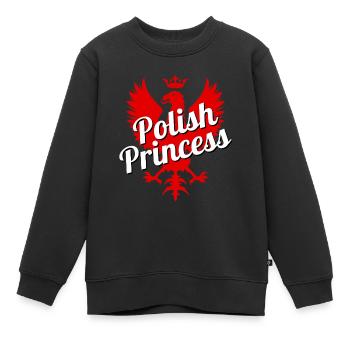 Princesse Polonaise - Polen - Prinzessin Pologne Polska - Sweat Premium enfant bio - noir - Devant - AI Model Kid Female (0cm)