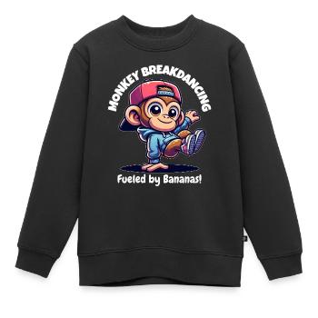 Affen-Breakdancer - Kinder Premium Organic Sweatshirt - Schwarz - Vorne - AI Model Kid Female (0cm)