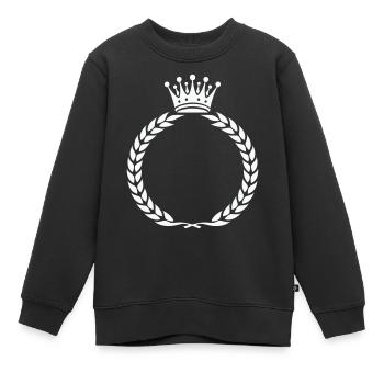 kranz krone - Kinder Premium Organic Sweatshirt - Schwarz - Vorne - AI Model Kid Female (0cm)