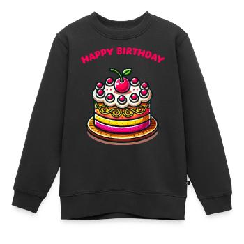 torte happy birthday - Kinder Premium Organic Sweatshirt - Schwarz - Vorne - AI Model Kid Female (0cm)