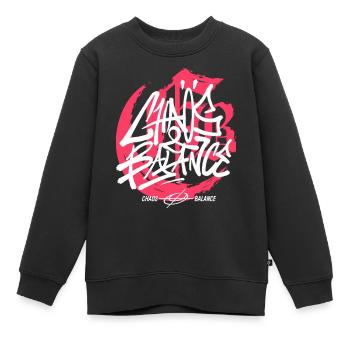 Graffiti urbain streetwear - Sweat Premium enfant bio - noir - Devant - AI Model Kid Female (0cm)