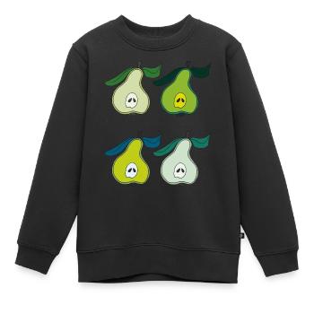 Bois de poirier coloré - Sweat Premium enfant bio - noir - Devant - AI Model Kid Female (0cm)