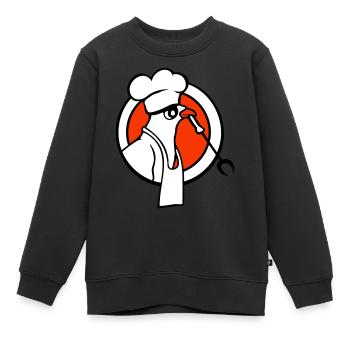 Oiseau griller des saucisses griller délicieusement manger des saucisses - Sweat Premium enfant bio - noir - Devant - AI Model Kid Female (0cm)