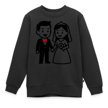 Ehepaar Hochzeit Brautpaar - Kinder Premium Organic Sweatshirt - Schwarz - Vorne - AI Model Kid Female (0cm)