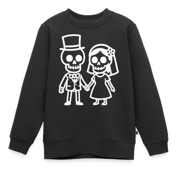 Ehepaar Hochzeit Skull - Kinder Premium Organic Sweatshirt - Schwarz - Vorne - AI Model Kid Female (0cm)
