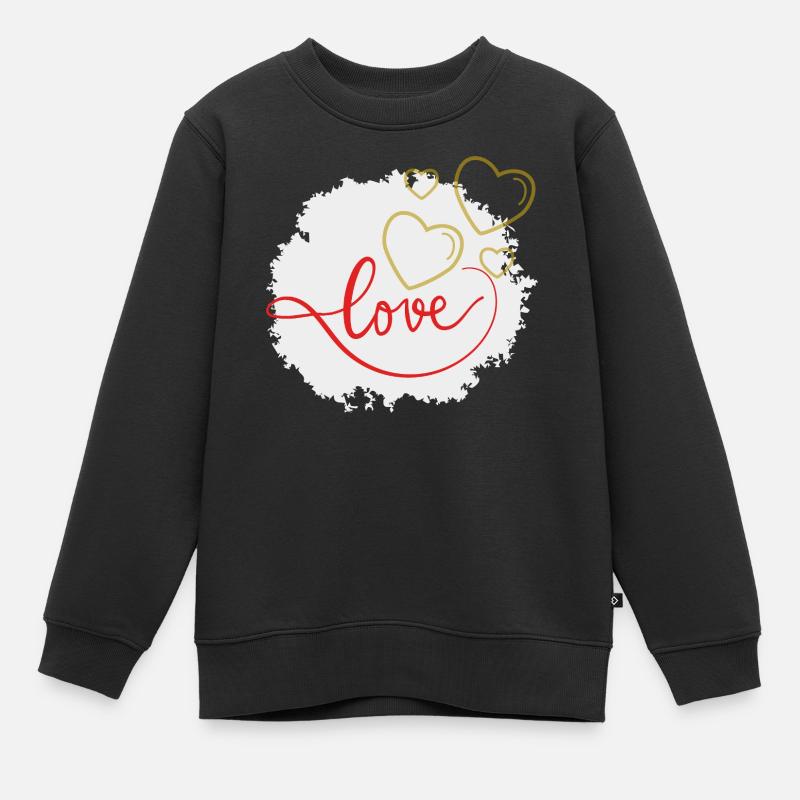 Liebe - Kinder Premium Organic Sweatshirt - Schwarz