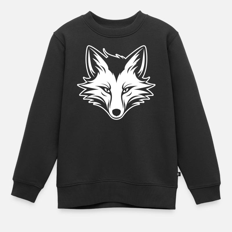 Fuchs Kopf - Kinder Premium Organic Sweatshirt - Schwarz