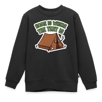 Zuhause im Zelt / Zelten - Kinder Premium Organic Sweatshirt - Schwarz - Vorne - AI Model Kid Female (0cm)