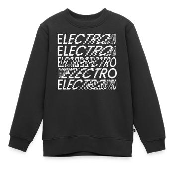Électro-typographie Glitch - Sweat Premium enfant bio - noir - Devant - AI Model Kid Female (0cm)