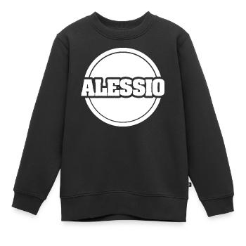 Vorname Alessio - Kinder Premium Organic Sweatshirt - Schwarz - Vorne - AI Model Kid Female (0cm)