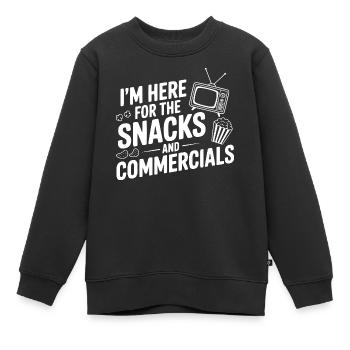Je suis là pour les snacks et les publicités - Sweat Premium enfant bio - noir - Devant - AI Model Kid Female (0cm)