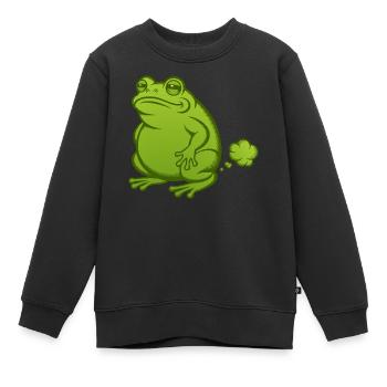 pet de grenouille pet pet crapaud pet crapaud pet - Sweat Premium enfant bio - noir - Devant - AI Model Kid Female (0cm)